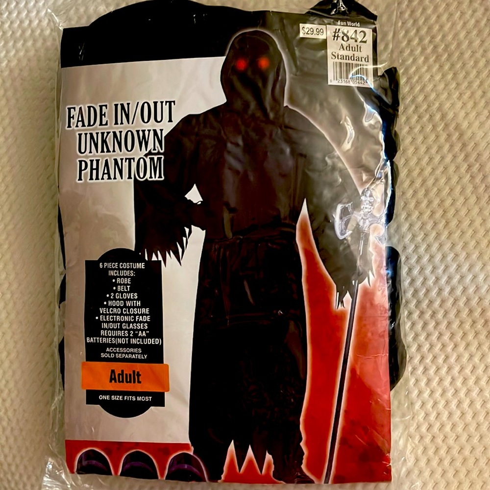Halloween adult fade in/out unknown Phantom costume